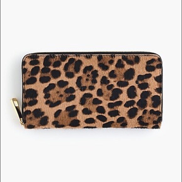 J. Crew Handbags - J. Crew Harper Wallet Leopard Print Calf Hair